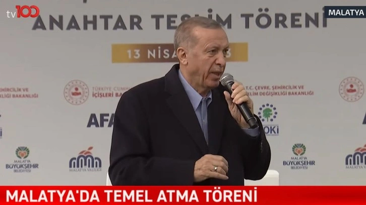 Cumhurbaşkanı Erdoğan Malatya'da temel atma töreninde açıklamalar yapıyor