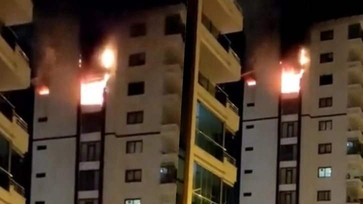 Diyarbakır'da 13 katlı binada korkutan yangın