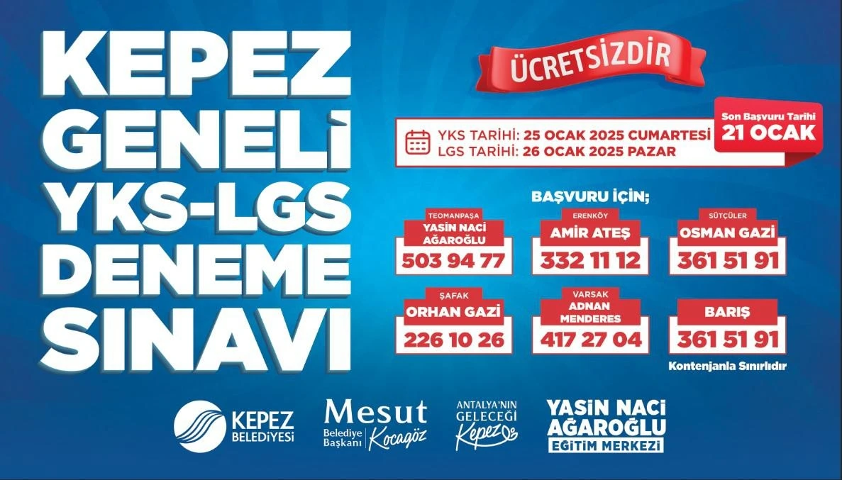 Kepez’den YKS ve LGS deneme sınavı