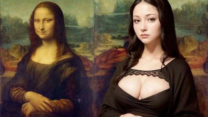 Mona Lisa yeniden çizildi. Sosyal medyada tartışma çıktı. Dekolteli Mona Lisa mı olur?