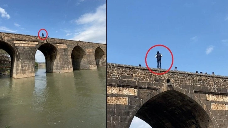 Tarihi On Gözlü Köprü'de korku dolu anlar