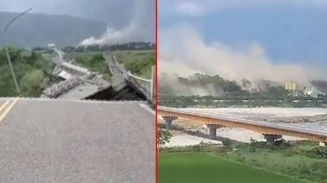 6.8 büyüklüğünde depremle sarsılan Tayvan'da binalar ve yollar çöktü, vagonlar raydan çıktı
