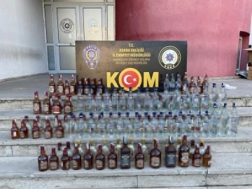 Adana’da 319 şişe sahte içki ele geçirildi
