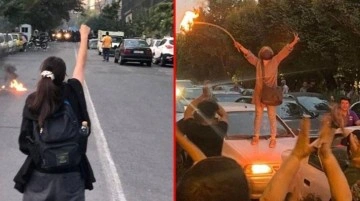İran'da protestoların şiddeti artıyor! Öfkeli kadınlar, irşat polisinin aracına saldırdı