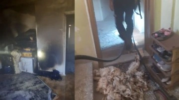 Kayseri'de bir kadın evi ateşe verdi