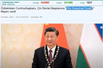 Özbekistan'dan Çin Devlet Başkanı Şi'ye özel dostluk nişanı