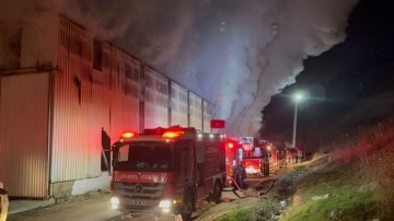 Tuzla'da korkutan yangın! Geri dönüşüm merkezi alev alev yandı